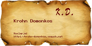 Krohn Domonkos névjegykártya